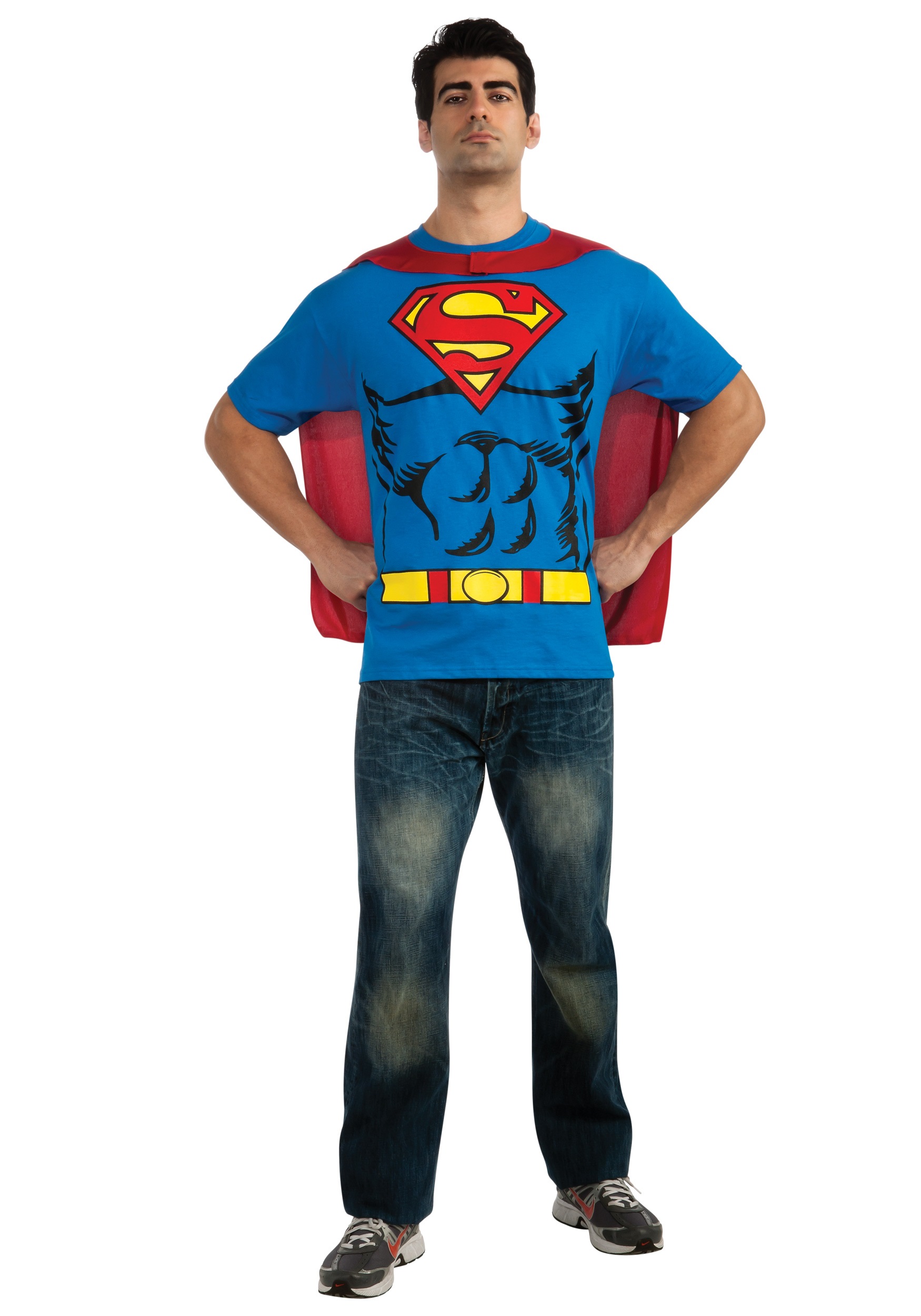 Photos - Fancy Dress Rubies Costume Co. Inc Adult Superman T-Shirt/Cape Costume | Easy Hallowee 