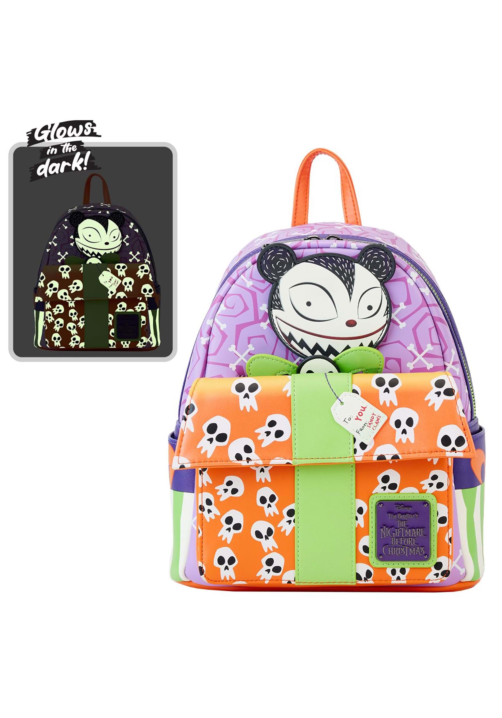 Disney Nightmare Before Christmas Scary Teddy Present Loungefly Mini Backpack