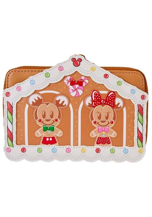 Loungefly Mickey Friends Gingerbread House Zip Wallet