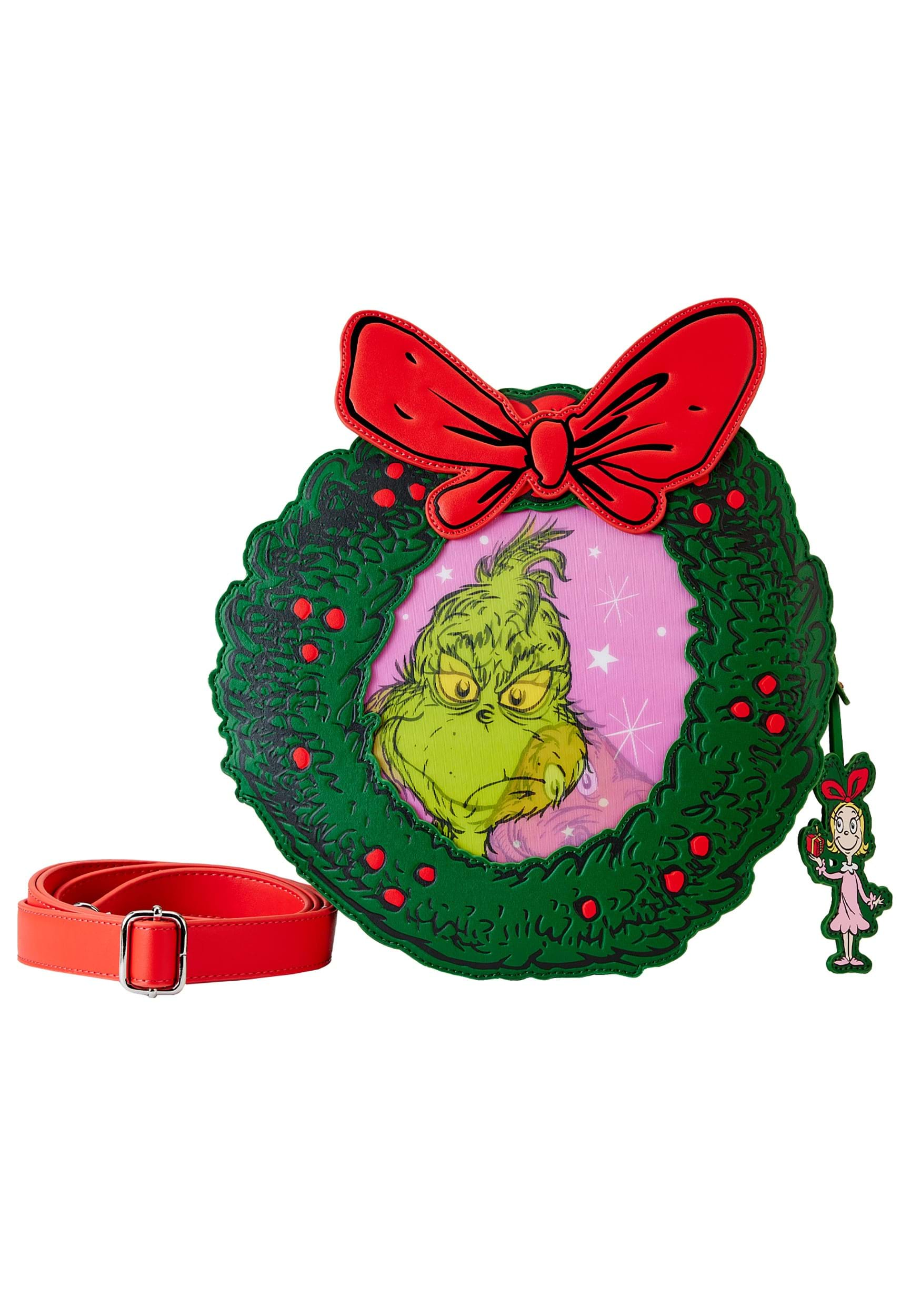 Dr. Seuss Grinch Christmas Wreath Loungefly Bag