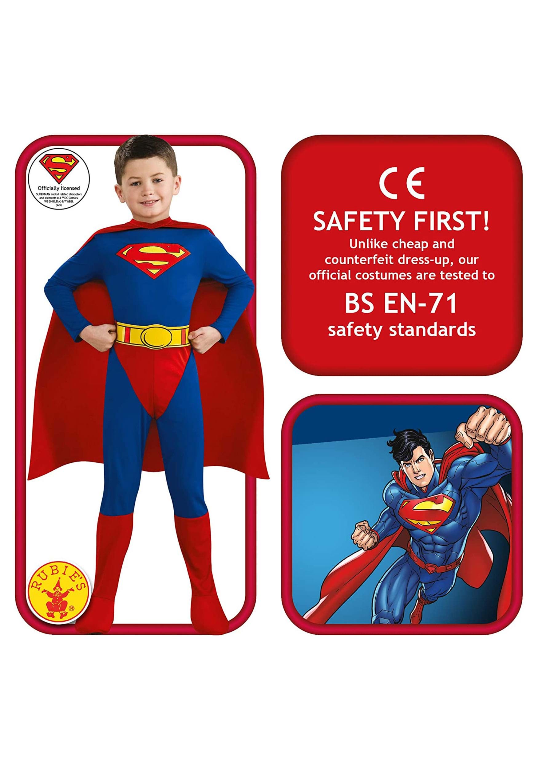 Blue And Red Unisex Kids Superman Costume at Rs 125 in Delhi | ID:  25905057962