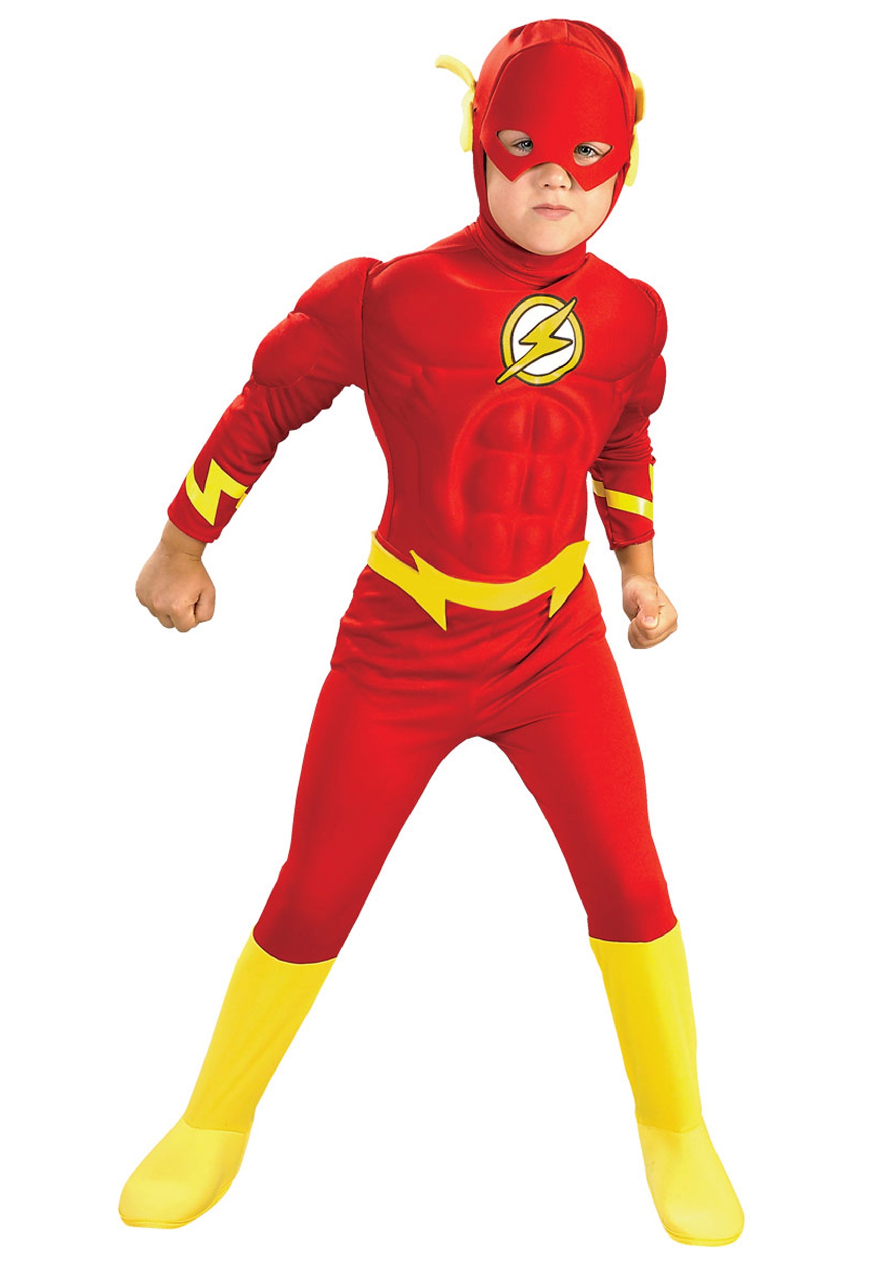 Photos - Fancy Dress Rubies Costume Co. Inc Deluxe Muscle Chest Flash Kid's Costume Red/Yel 