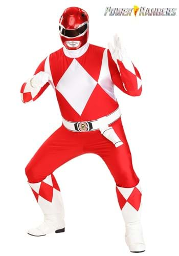 Plus Size Men's Power Rangers Authentic Red Ranger Costume | Power ...