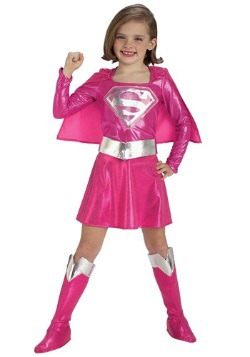 Girls Supergirl Pink Dress