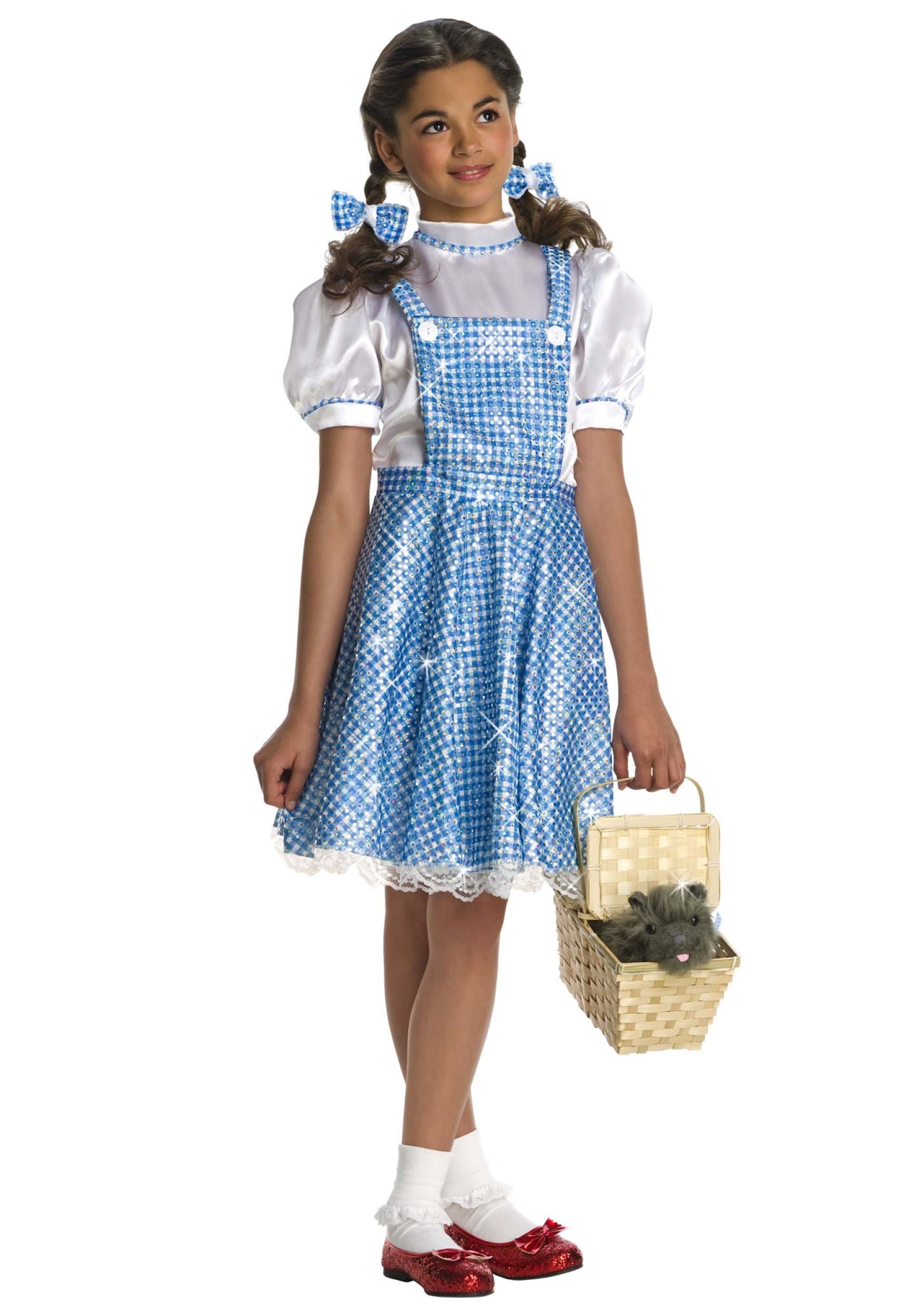Sequin Dorothy Costume for Girls W/ Dress & Hair Ribbons