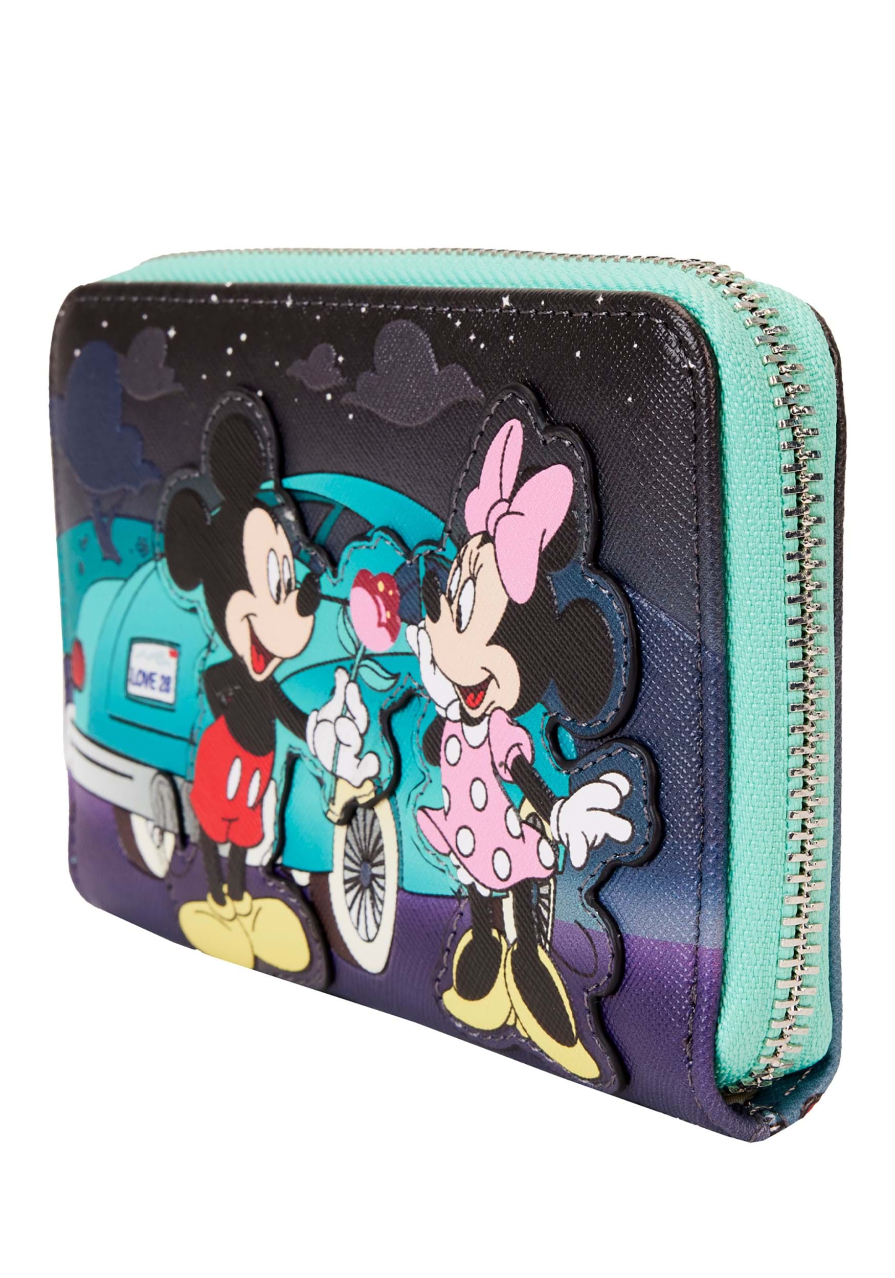 Loungefly Mickey & Minnie Date Night Drive-In Zip Around Wallet , Disney Wallets