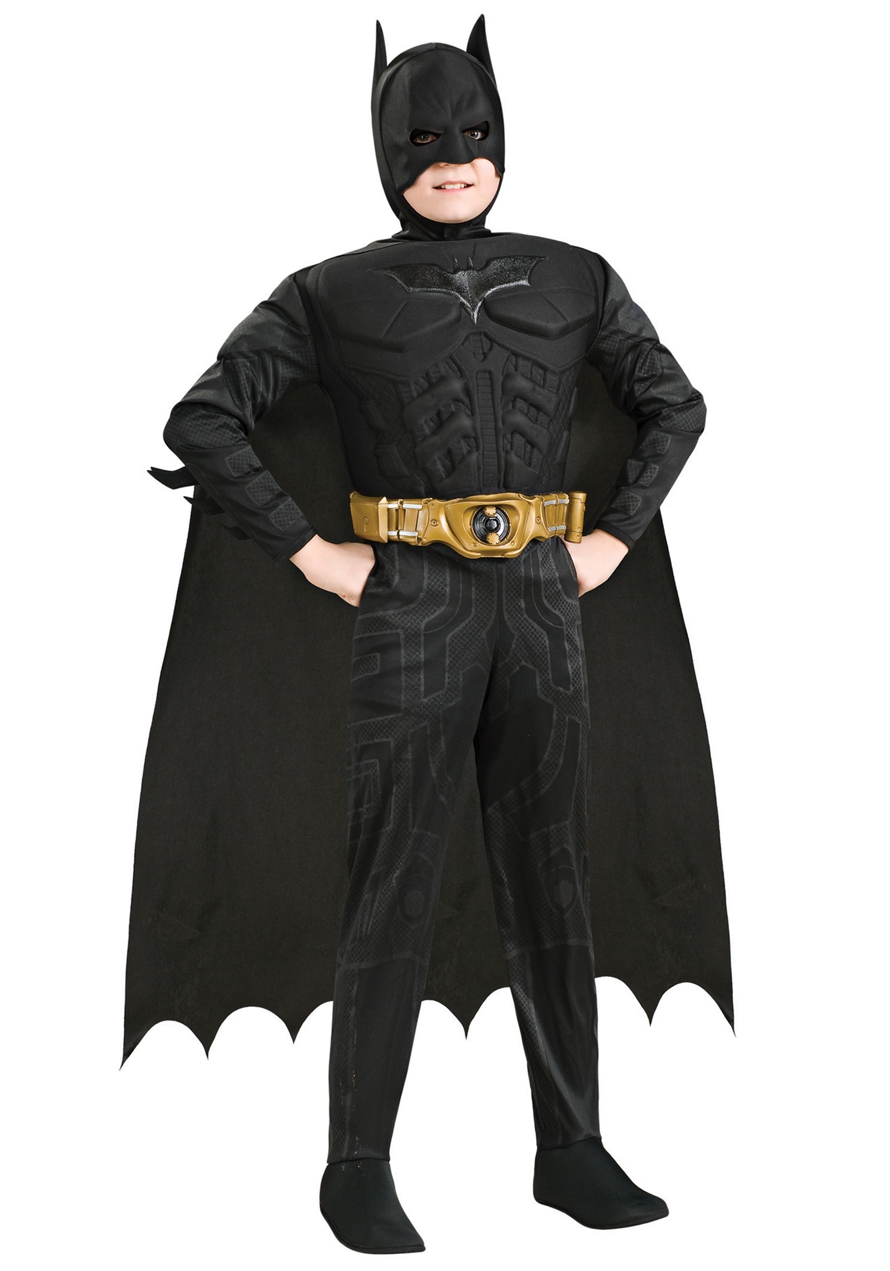 Photos - Fancy Dress Rubies Costume Co. Inc Kids Deluxe Dark Knight Batman Costume Black RU8812 