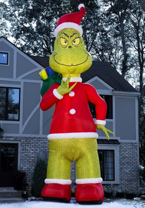 Grinch Santa Claus Inflatable Decor