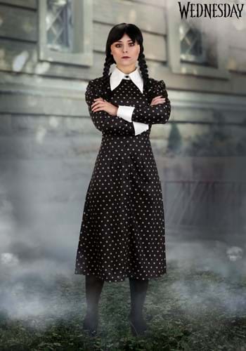 wednesday costume dress Girl's Deluxe Wednesday Addams Rave'N Dance Costume Dress