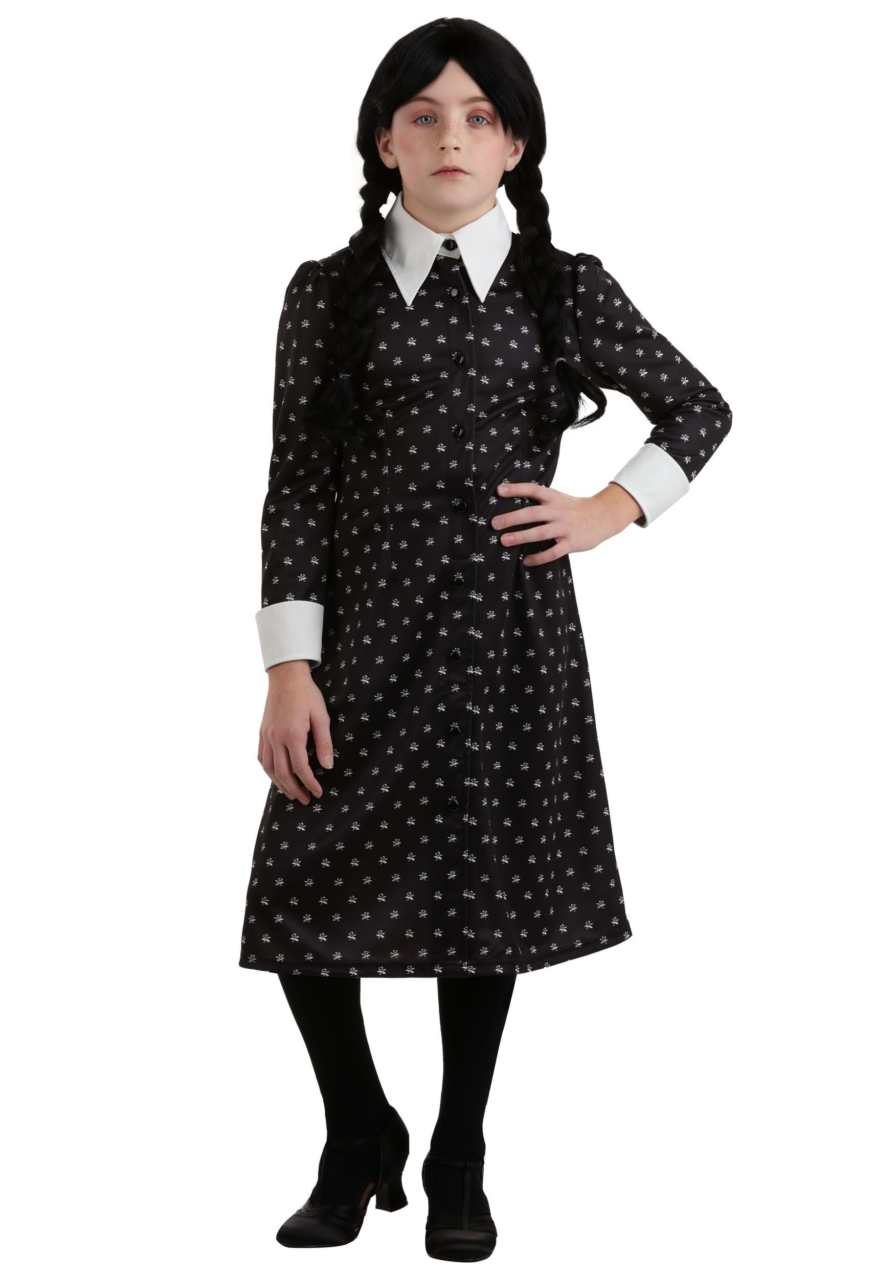 Wednesday Addams Polka Dot Girls Costume Dress | TV Show Costumes
