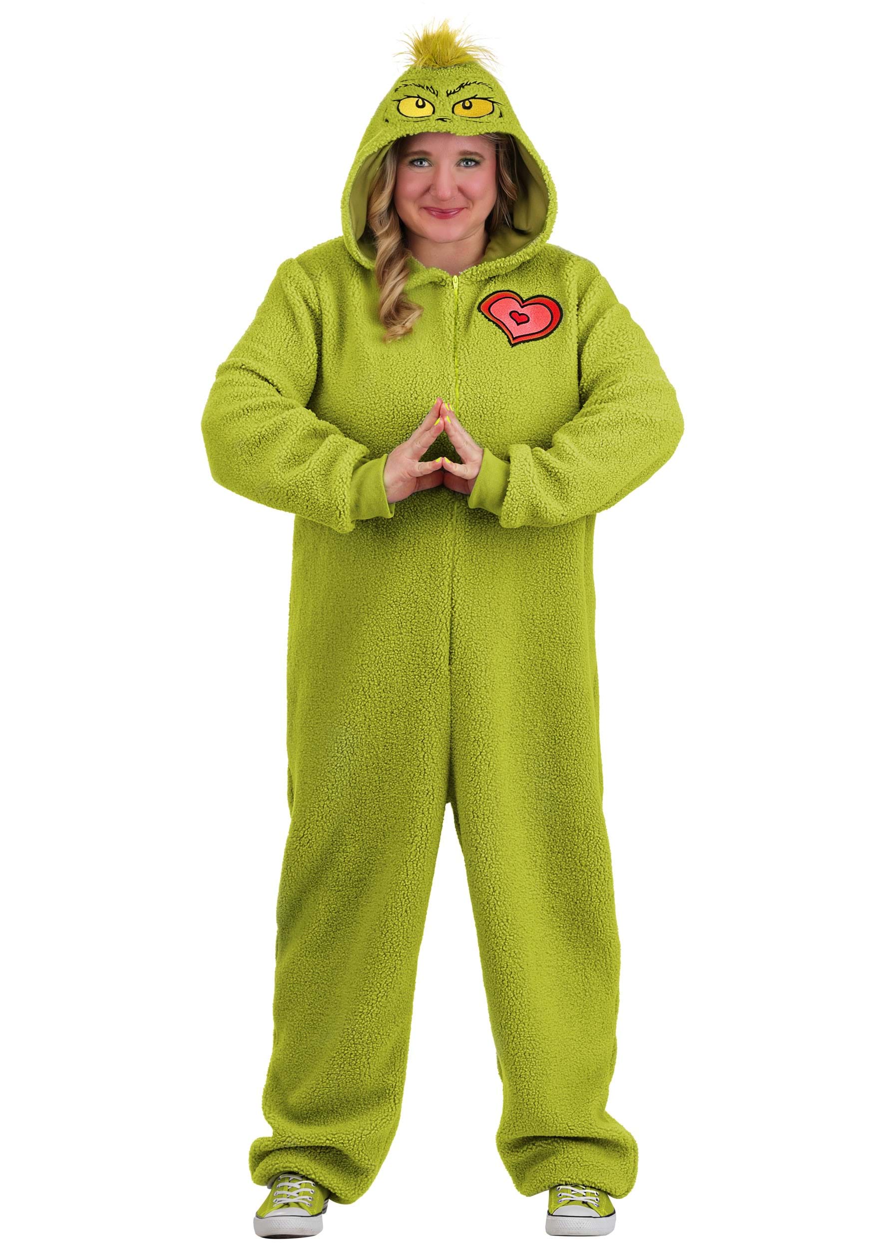 Plus Size Grinch Costume Onesie for Adults | Christmas Costumes