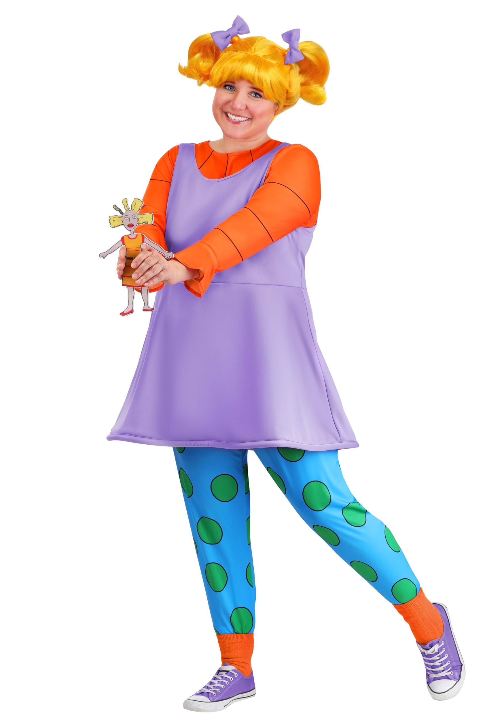 Plus Size Nickelodeon Rugrats Angelica Womens Costume | Nickelodeon Costumes