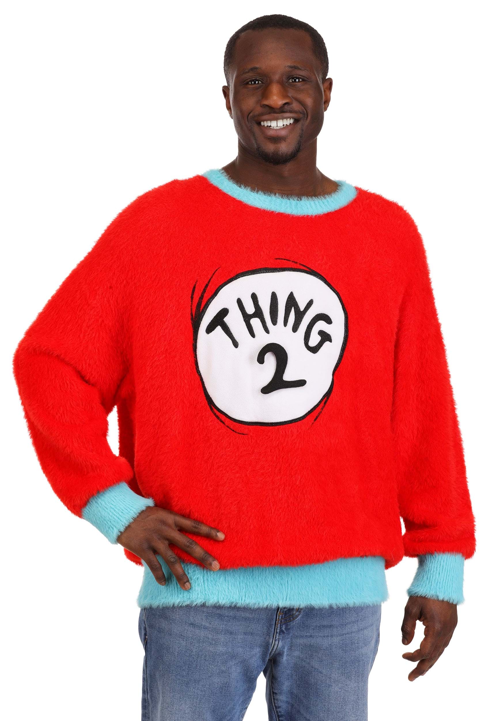 Dr. Seuss Adult Thing 1 & 2 Christmas Sweater | Christmas Sweaters