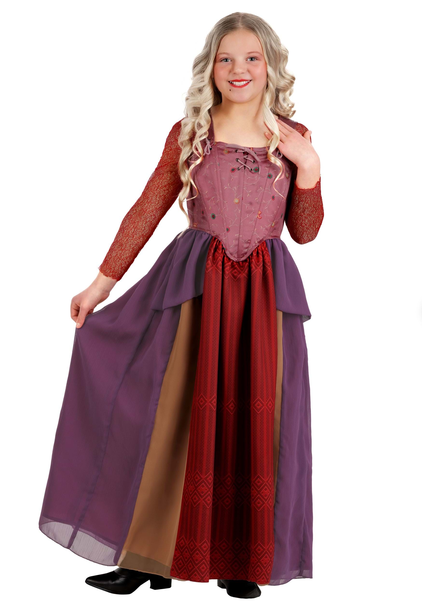 Deluxe Disney Hocus Pocus Girls Sarah Sanderson Costume | Disney Costumes