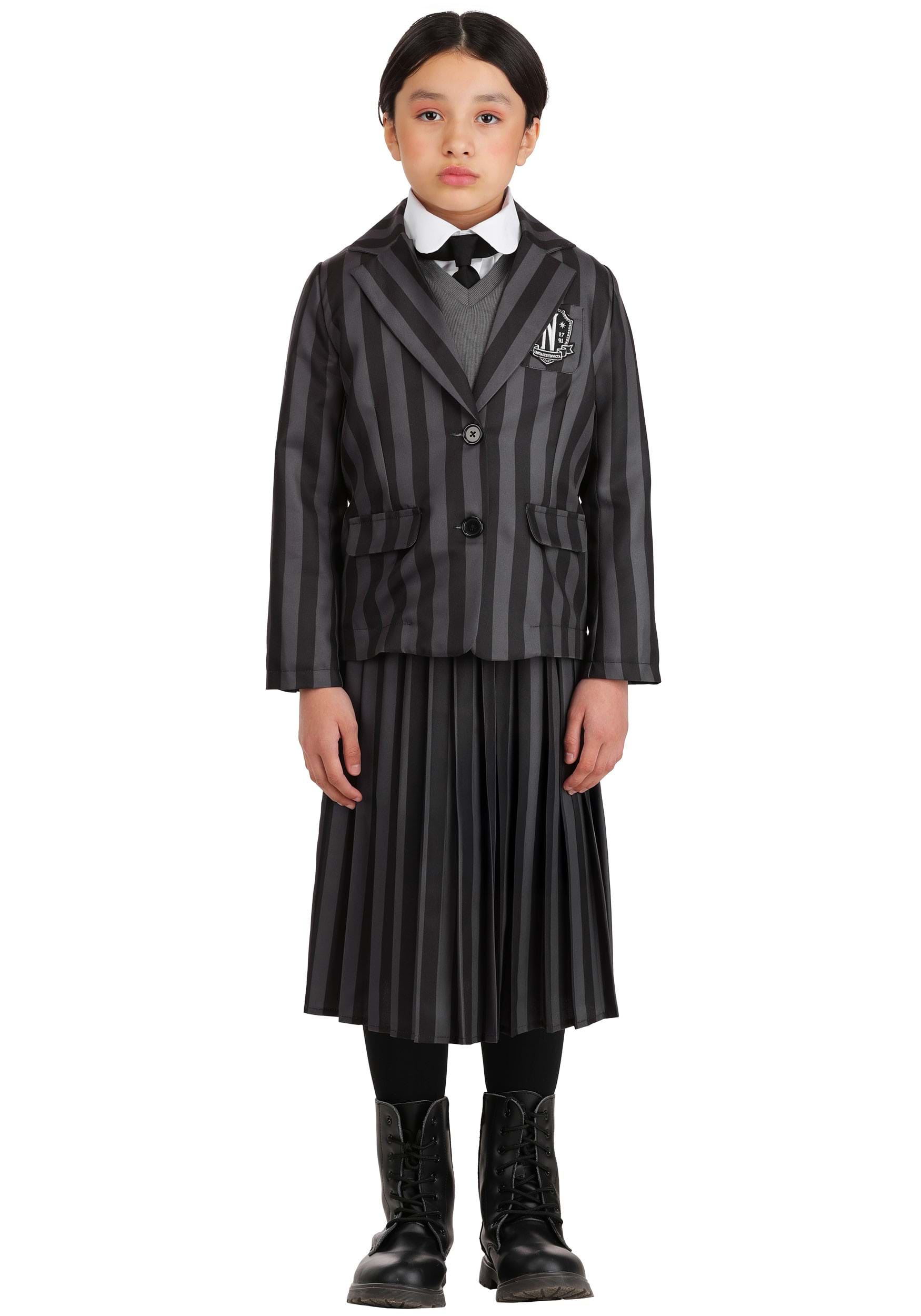 Nevermore Academy Wednesday Costume for Girls | TV Show Costumes