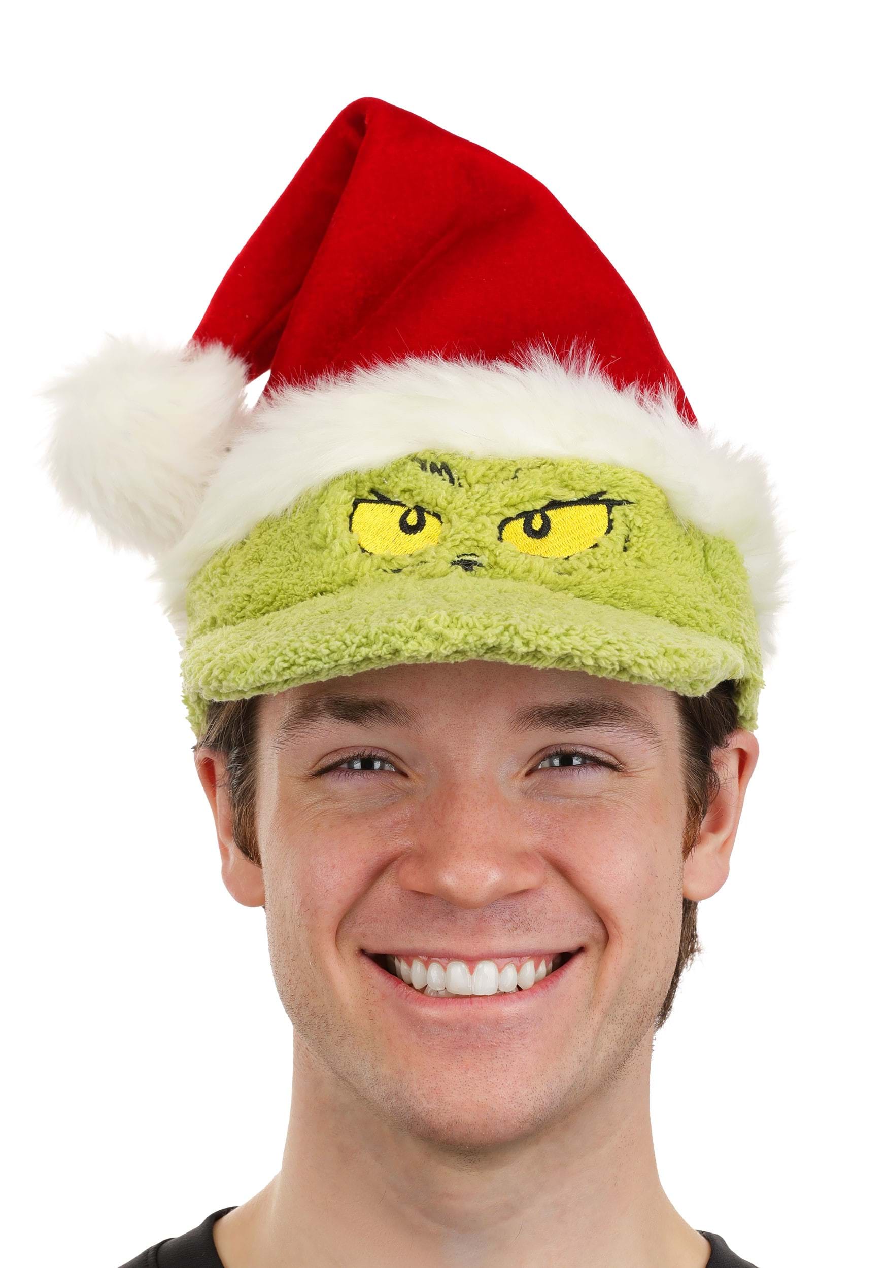 Dr. Seuss Adult Grinch Santa Fuzzy Cap | Dr. Seuss Accessories