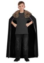 Black Faux Fur Collar Viking Cape 