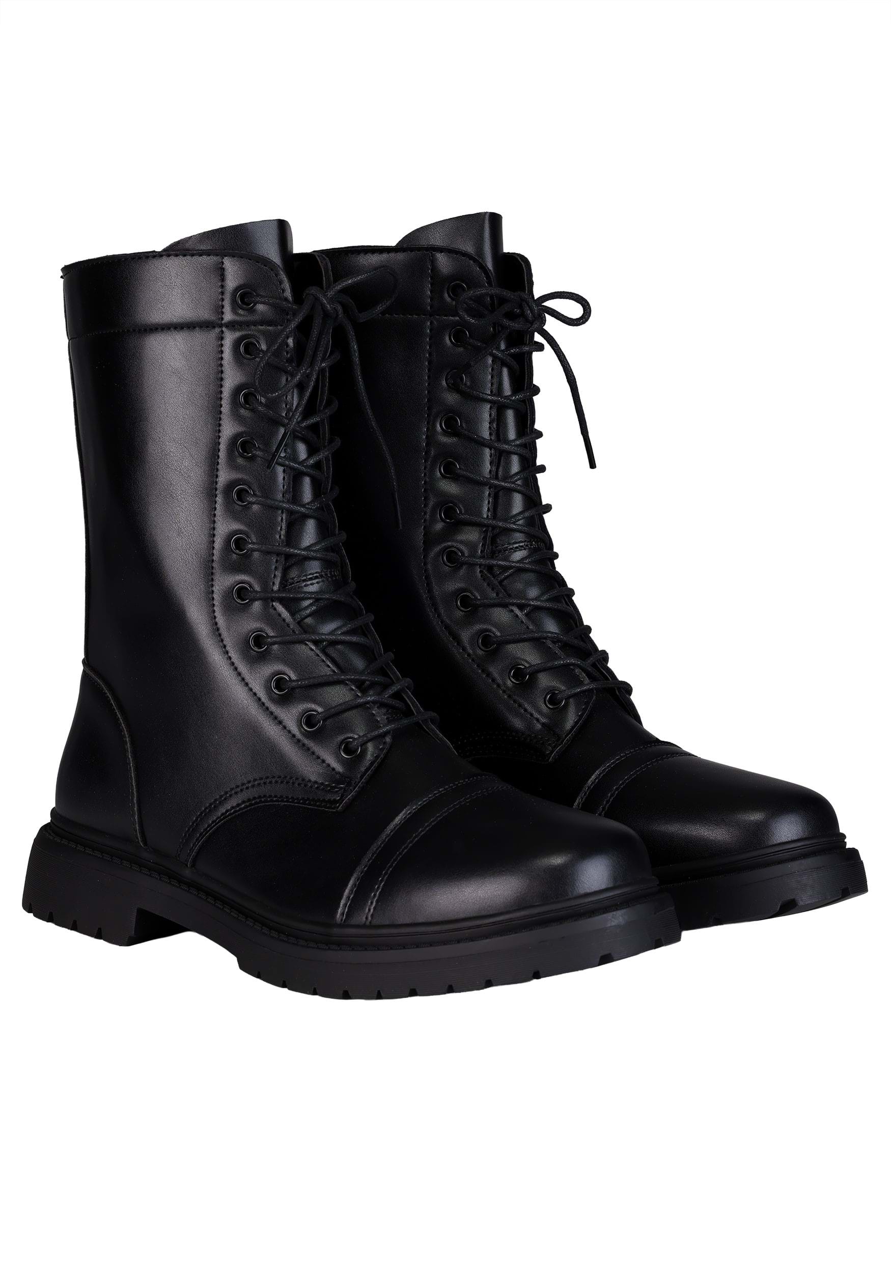 Black Combat Costume Boots for Adults | Costume Accessories