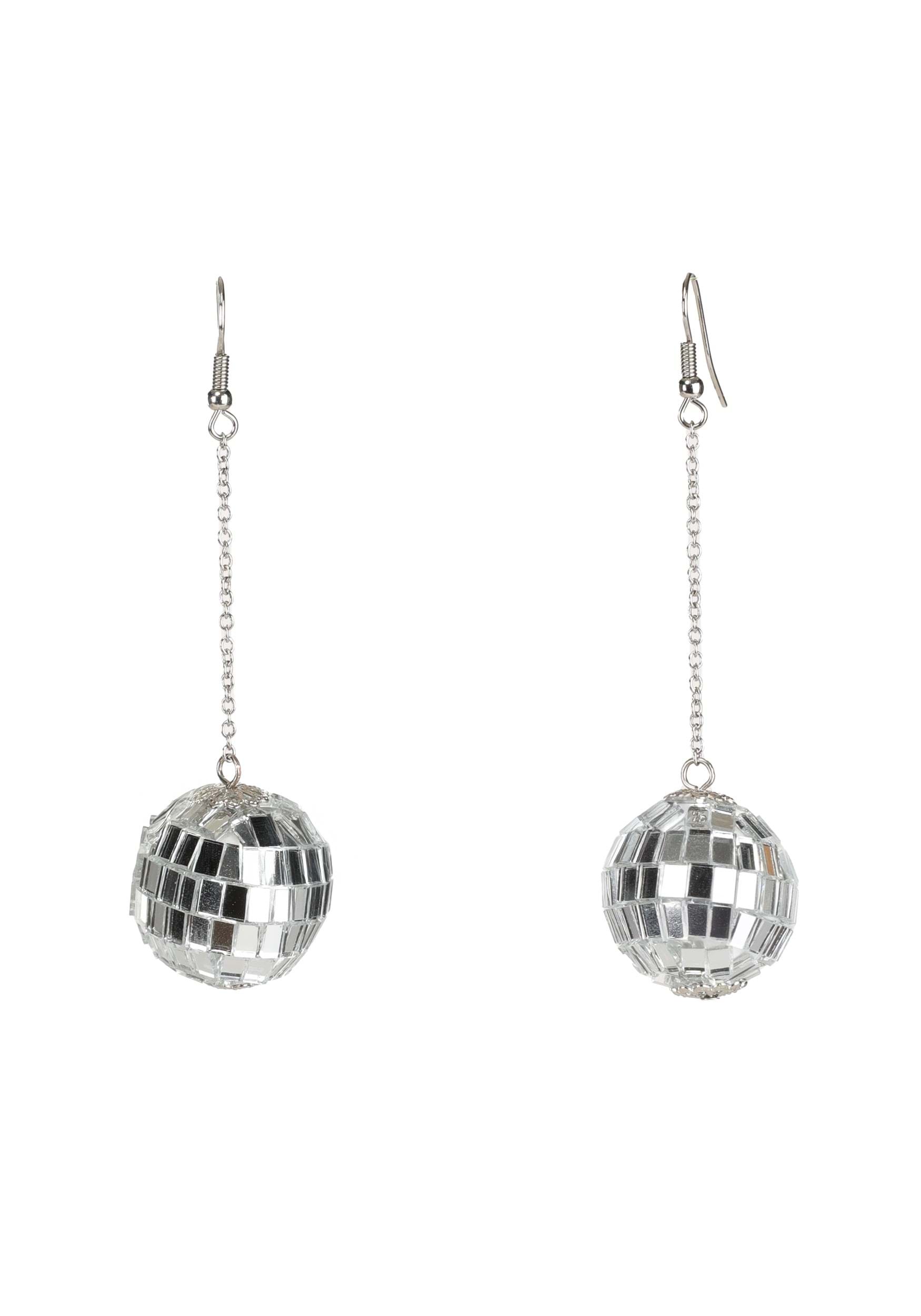 1-Inch Disco Ball Costume Earrings | Disco Accessories