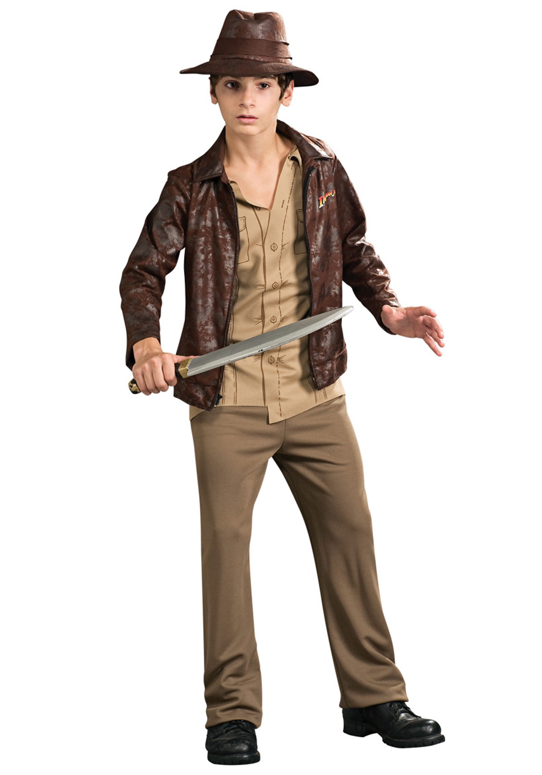 Indiana Jones Child's Deluxe Size Medium Costume with 6' Whip 
