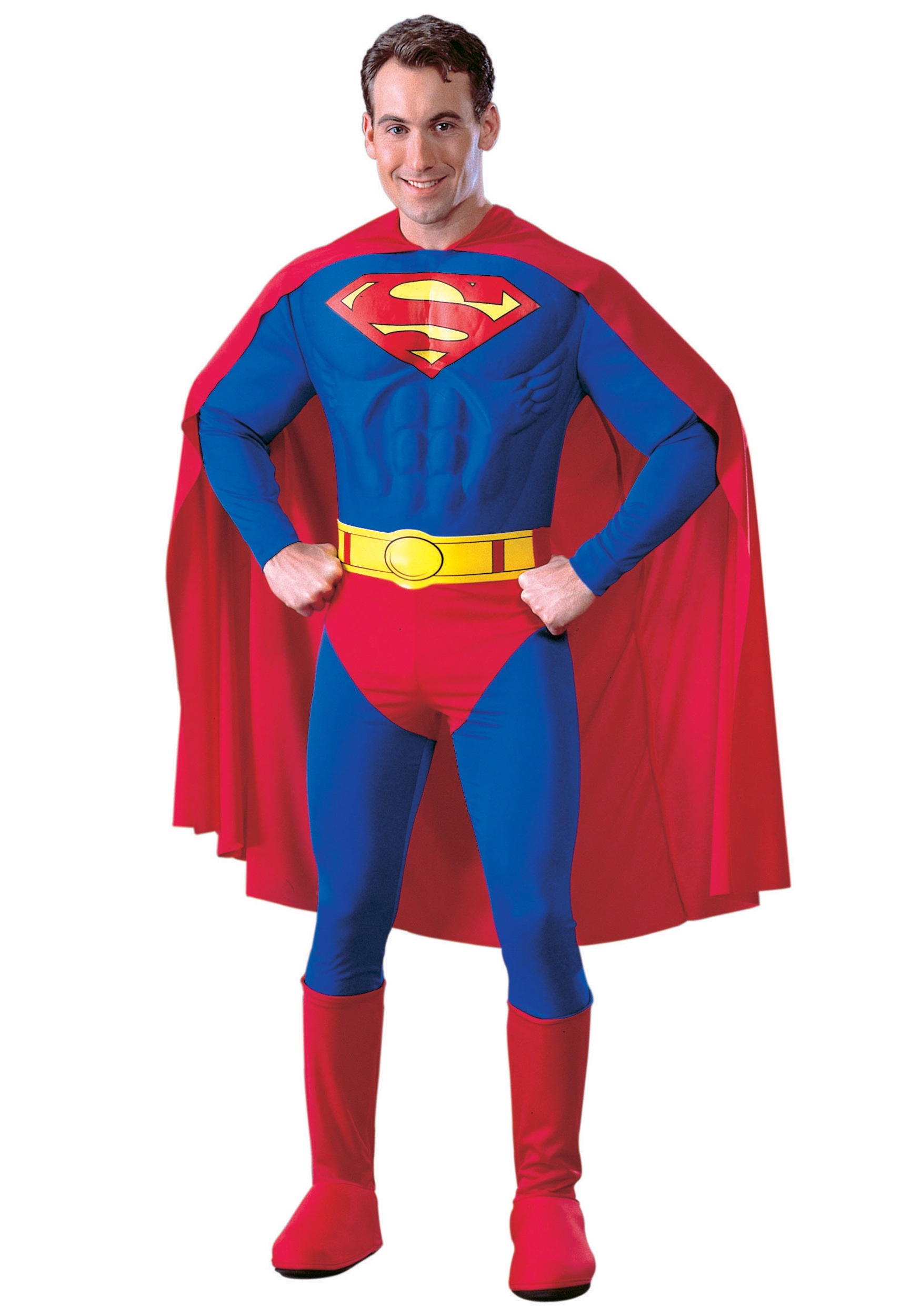 Photos - Fancy Dress Rubies Costume Co. Inc Superman Muscle Chest Men's Costume Blue/Red RU 