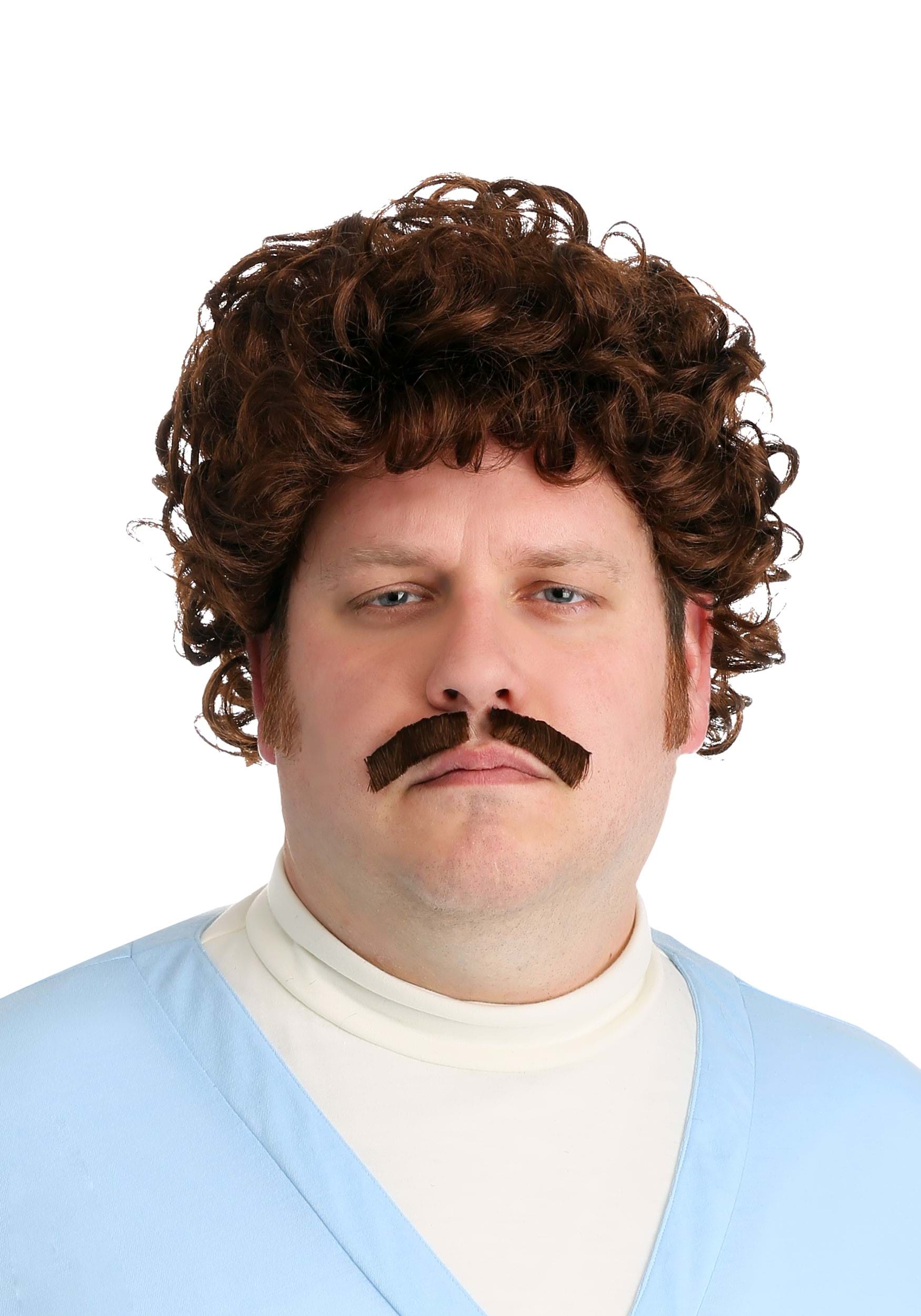 Lovable Luchador Mens Wig and Mustache Costume Kit | Movie Accessories