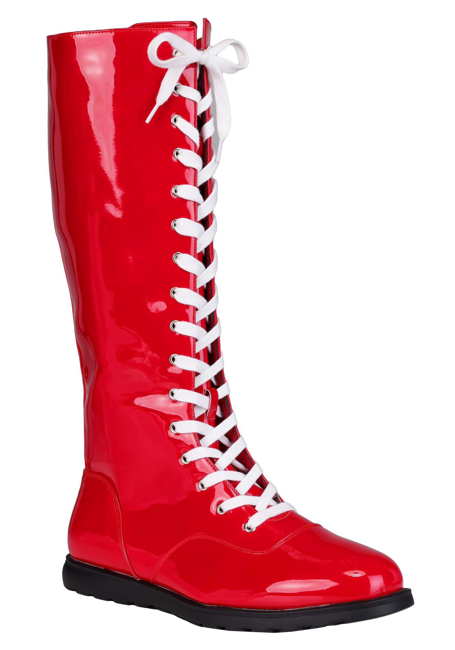 Patent Red Wrestling Adult Costume Boots | Wrestling Accessories