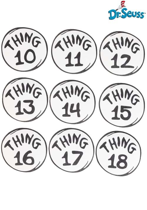 Dr Seuss Thing 10 18 Costume Patch Set