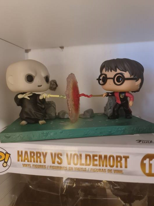 POW The Shop - Harry Potter - Harry vs Voldemort Movie Moments Pop! Vinyl  Figure This Pop! features the intense duel between the Dark Lord, Voldemort,  and the Boy Who Lived, Harry